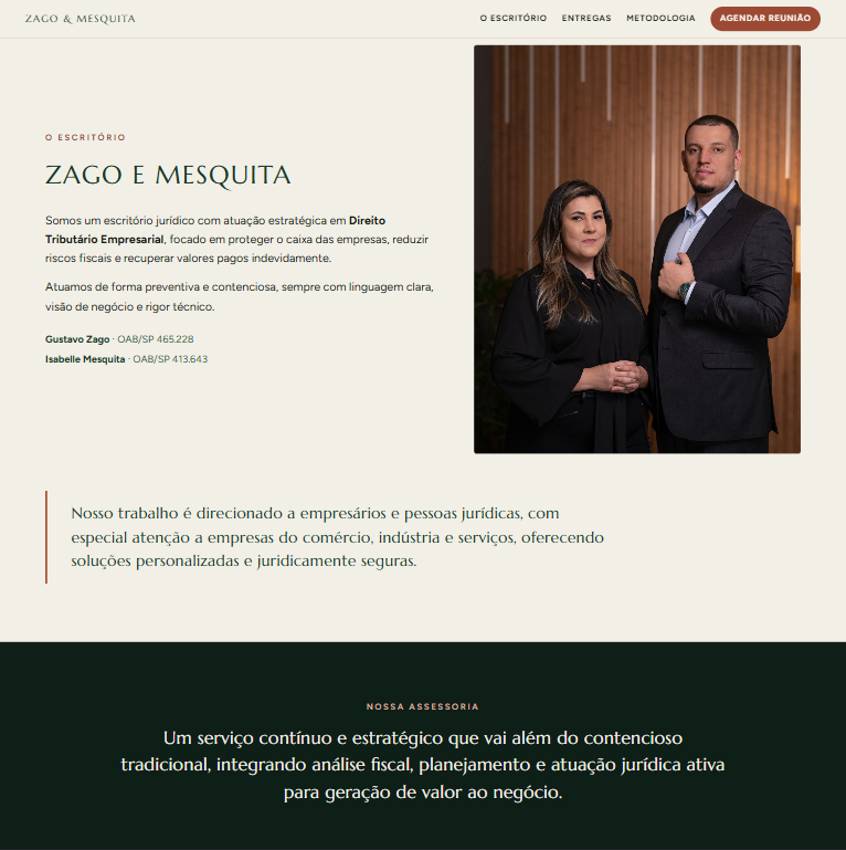 Zago & Mesquita (Advogados) — Identidade Visual & LP